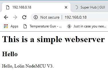 simple ESP8266 web server